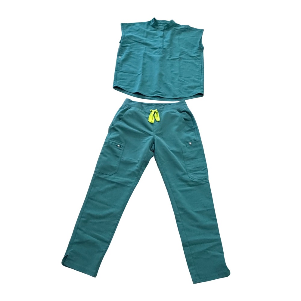 FIGS Scrub Set Cactus Green Lmtd Ed Rafaela Top XXS Yola Pants S Petite Nurse